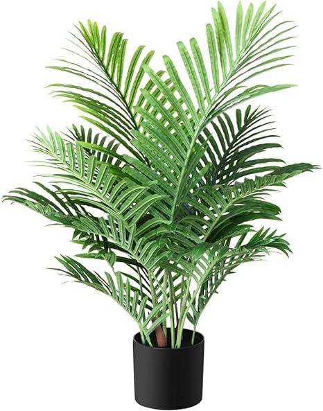 Fopamtri Fake Majesty Palm Plant 3 Feet Artificial Majestic Palm Faux Ravenea Rivularis in Pot fo... | Amazon (US)