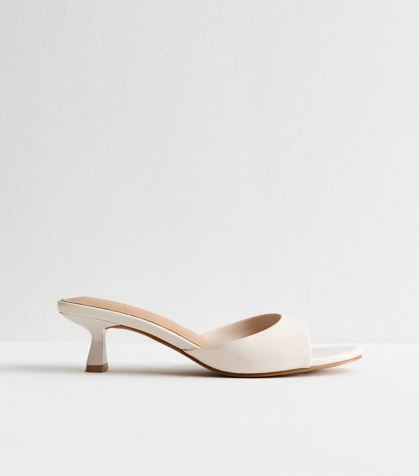 Off White Patent Kitten Heel Mules | New Look | New Look (UK)