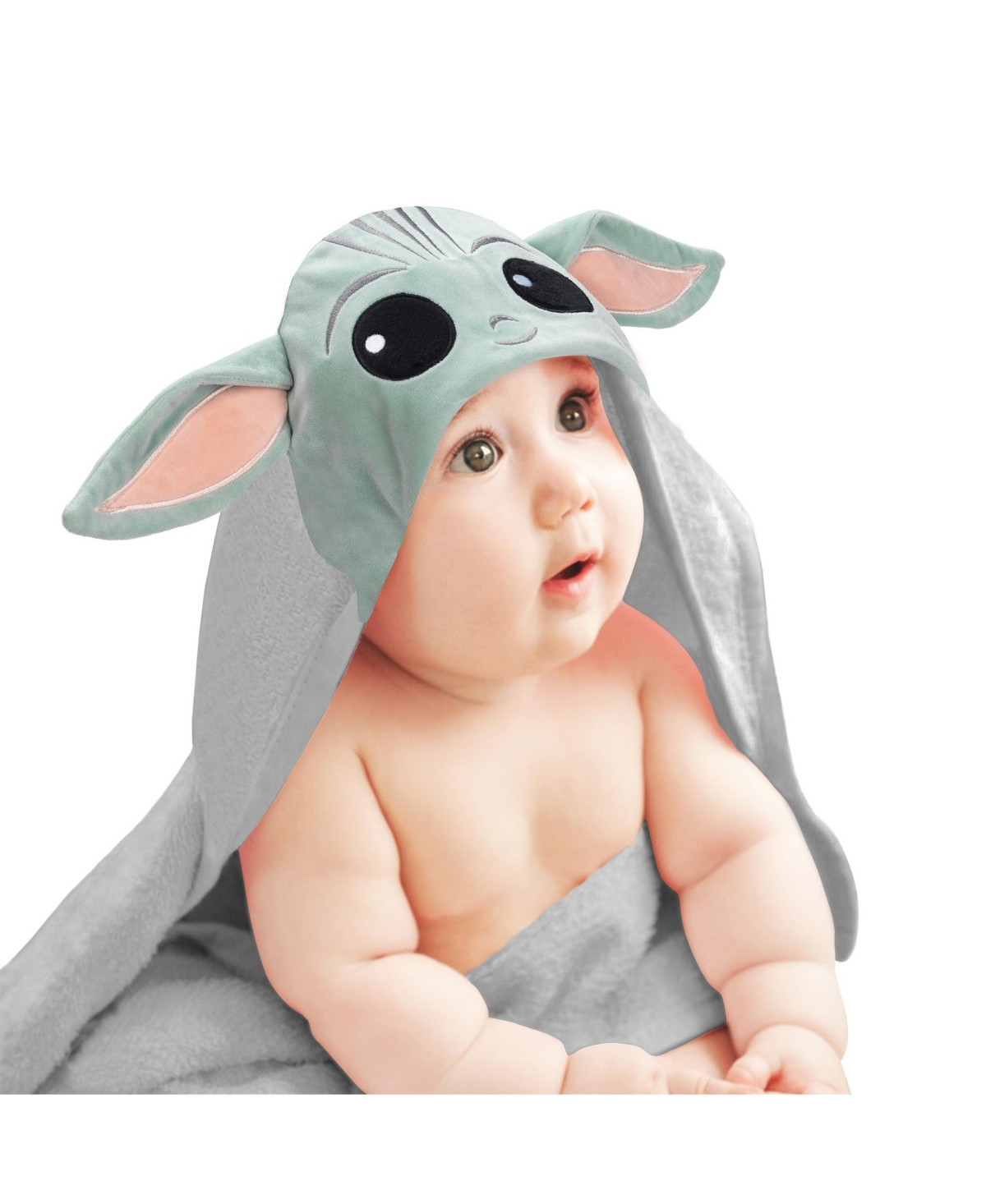 Lambs & Ivy Baby Boys Star Wars The Child/Baby Yoda/Grogu Gray Hooded Baby Bath Towel - Gray | Macy's