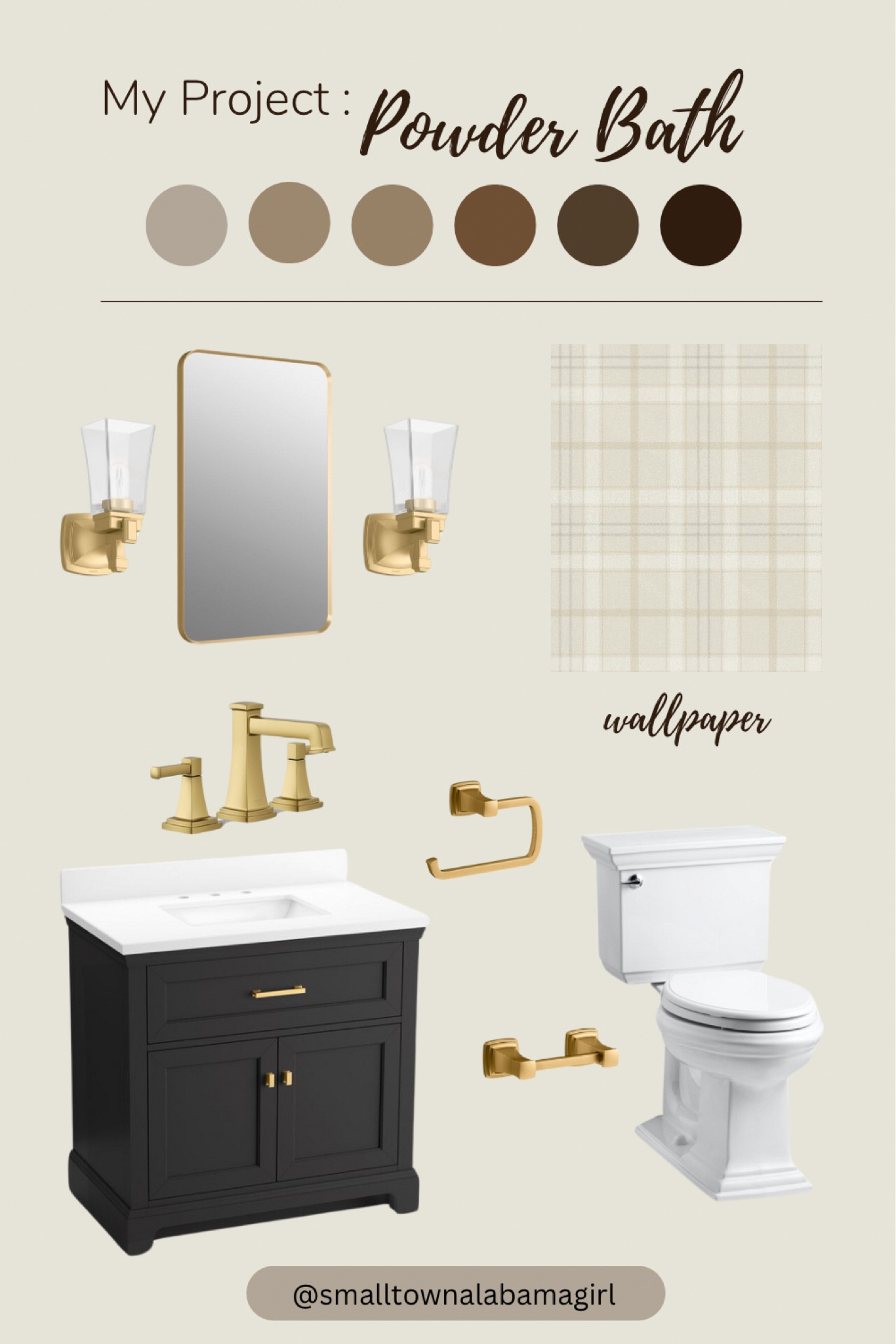 Ready to spruce up your powder bath? Here’s an idea. 

#kohler #powderbath #remodel #toilet 
#vanity #sconce #mirror #wallpaper 

#LTKStyleTip #LTKHome