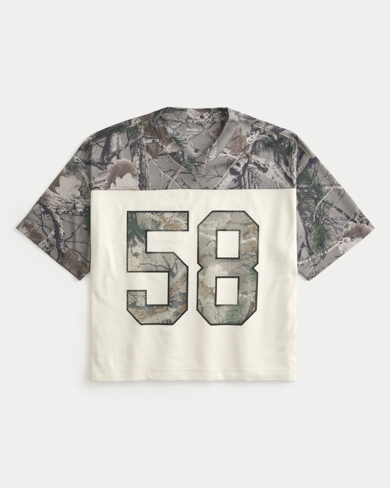 Men's Boxy Crop Camo Jersey from Hollister | Hollister (US)