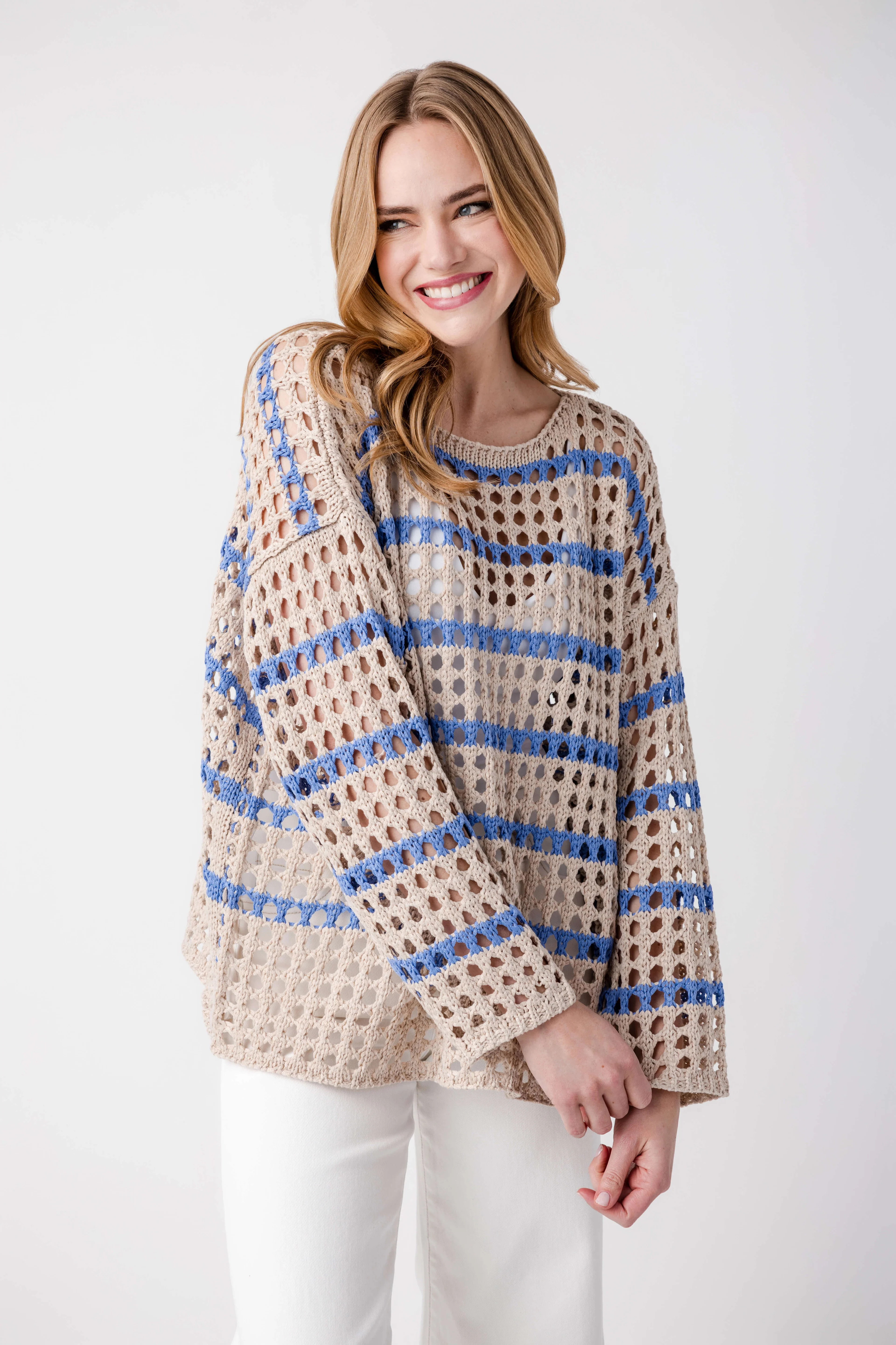 Fate Boat Neck Striped Knit Sweater | Social Threads