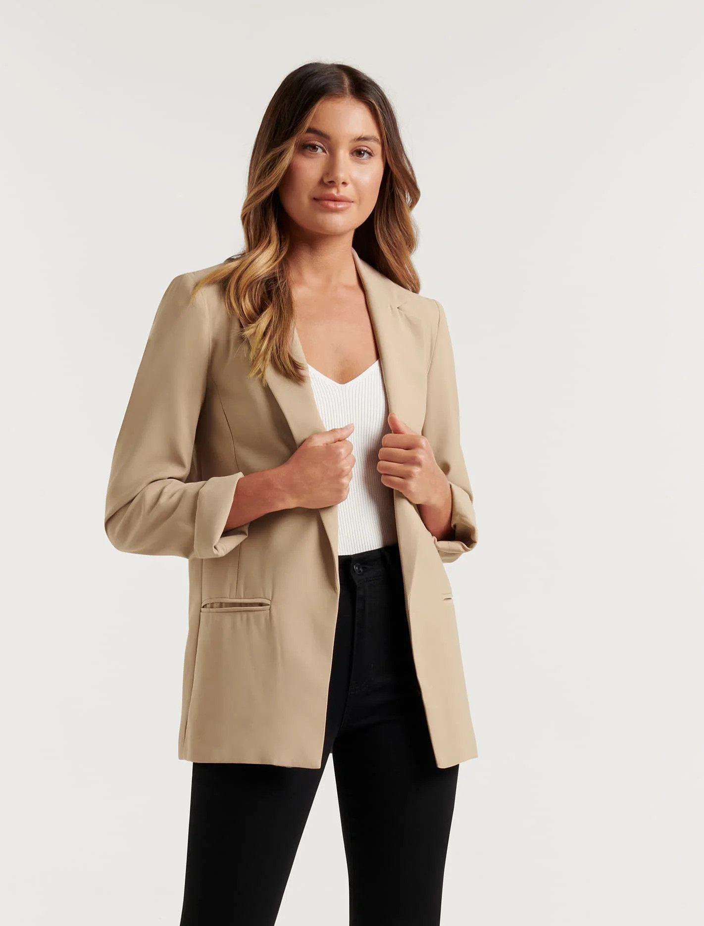 Ella Boyfriend Blazer - Camel - 2 | Ever New (CA)