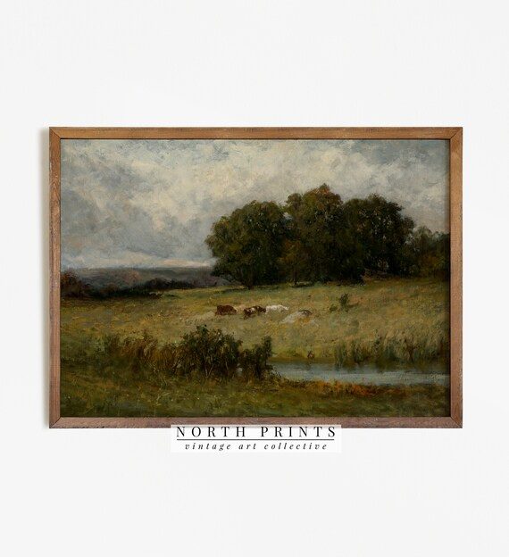 Landscape Painting  Vintage Print  French Country Farmhouse | Etsy | Etsy (US)