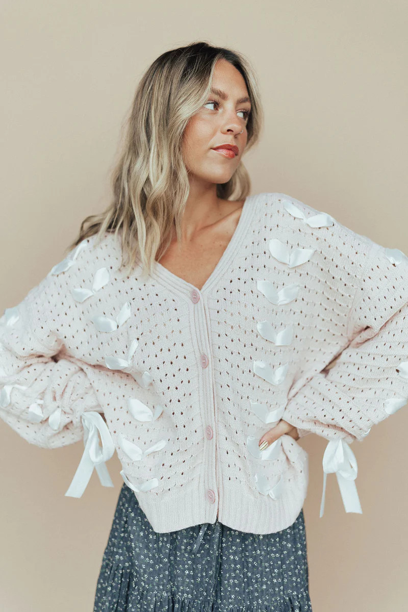 Harper Satin Laced Cardigan | Henly