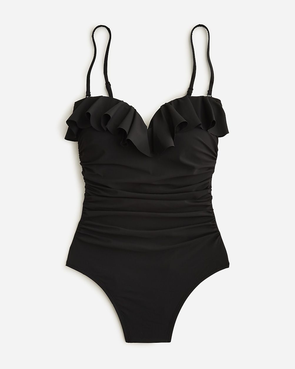 Ruched sweetheart one-piece swimsuit with ruffles | J.Crew US