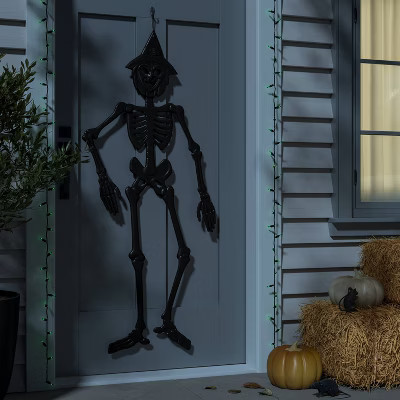 60" 3D Jointed Witch Skeleton Halloween Decorative Prop Black - Hyde and EEK! Boutique™ | Target