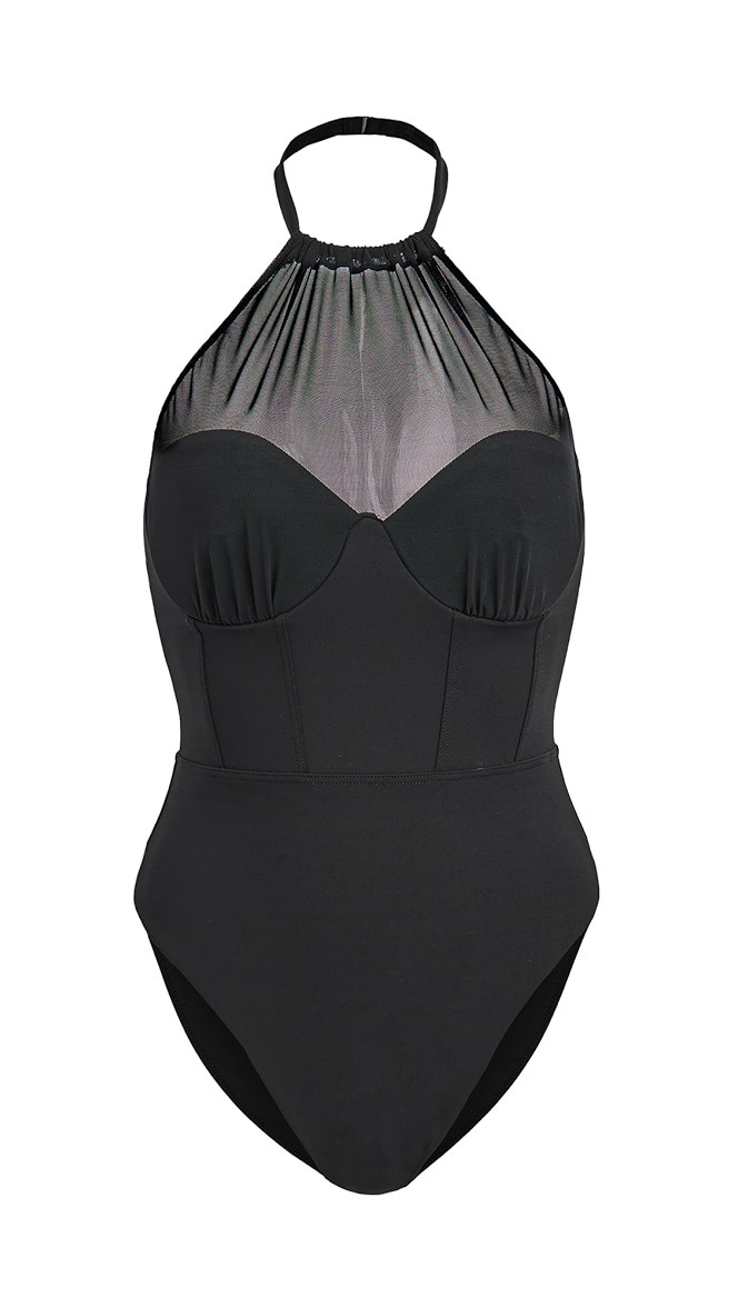 Asha Mesh Bustier One Piece Swimsuit | Shopbop