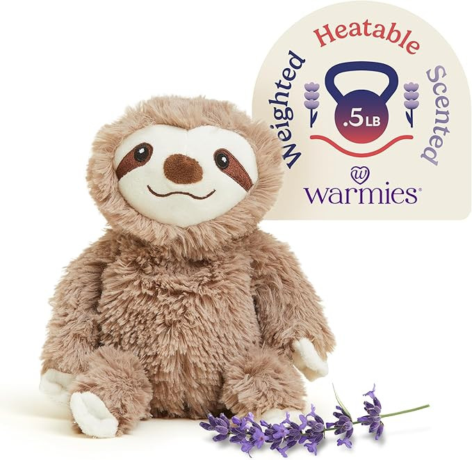 warmies Junior Microwavable & Weighted Stuffed Animals, Sloth - Heated Stuffed Animal Plushie for... | Amazon (US)
