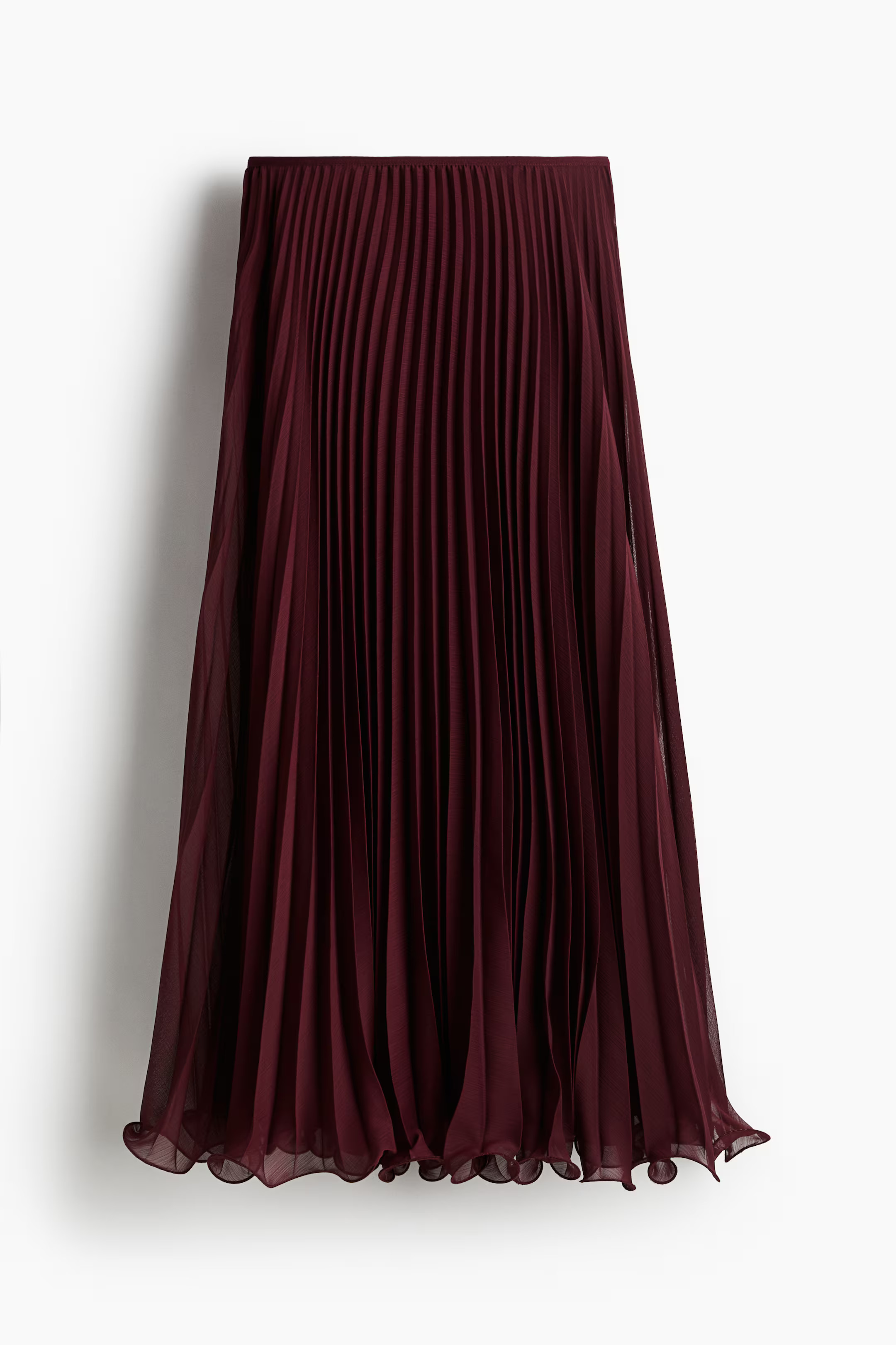 Sheer Pleated Skirt - Burgundy - Ladies | H&M US | H&M (US + CA)