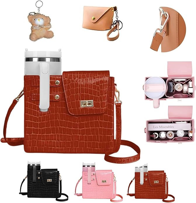 Bag Crossbody for Stanley Cup Purse, Water Bottle Bag Holder Crossbody with Stanley Cup, Adjustab... | Amazon (US)