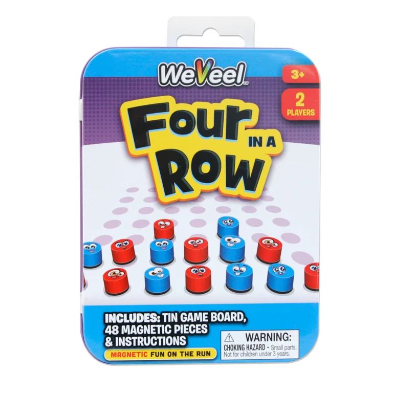 Magnetic Four in a Row Tin Game-For Ages 3 Years and up by WeVeel - Birthday Party Favors | Walmart (US)