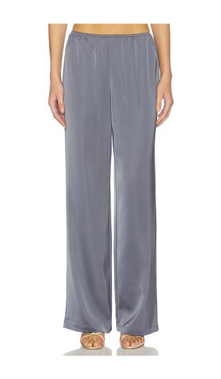 Joelle Satin Pant in Grey | Revolve Clothing (Global)