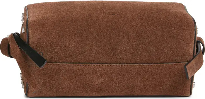 AllSaints Miro Barrel Suede Crossbody Bag | Nordstrom | Nordstrom