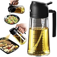 TrendPlain 16oz/470ml Glass Olive Oil Sprayer for Cooking – 2 in 1 Olive Oil Dispenser Bottle f... | Amazon (US)