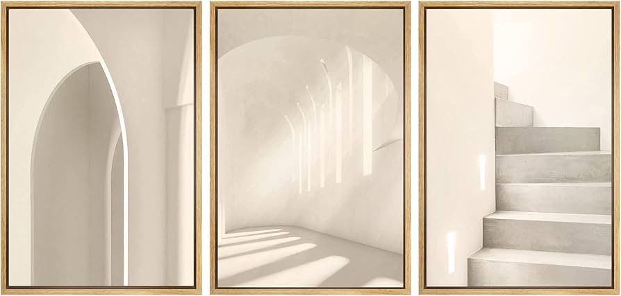 SIGNWIN Framed Canvas Print Wall Art Set Geometric Duotone Architecture Variety Abstract Shapes I... | Amazon (US)