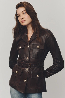 Walter Baker Joan Leather Belted Jacket | Anthropologie (US)
