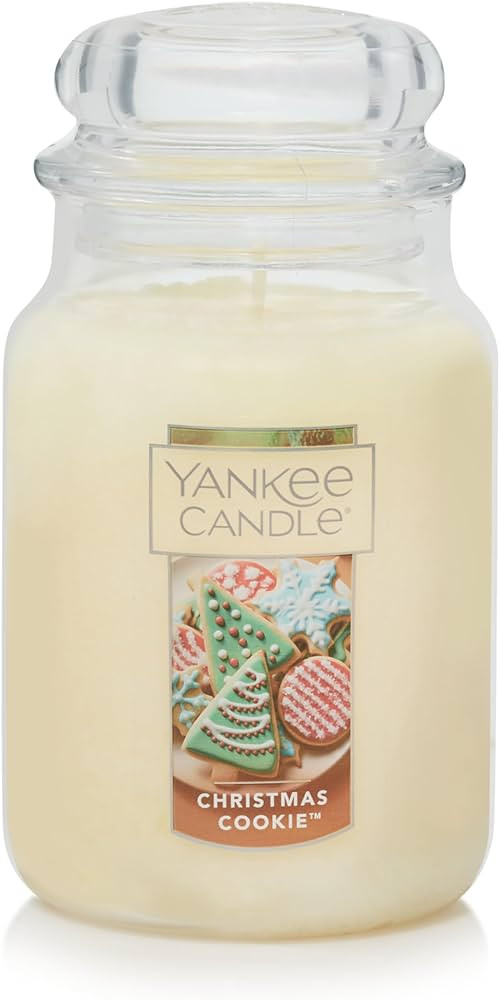 Yankee Candle Christmas Cookie Scented, Classic 22oz Large Jar Single Wick Candle, Over 110 Hours... | Amazon (US)