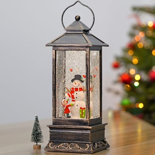 Snow Globe, Battery Operated & Plug-in Musical Lighted Christmas Snow Globes, Christmas Ornaments, Thanksgiving, Indoor, Party, Table Decorations, Christmas Decor (Snowman) | Amazon (US)