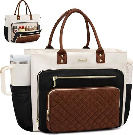 LOVEVOOK Teacher Tote Bag for Women Work, Laptop Bag With Large Cup Holder, Nurse Bags Profession... | Amazon (US)