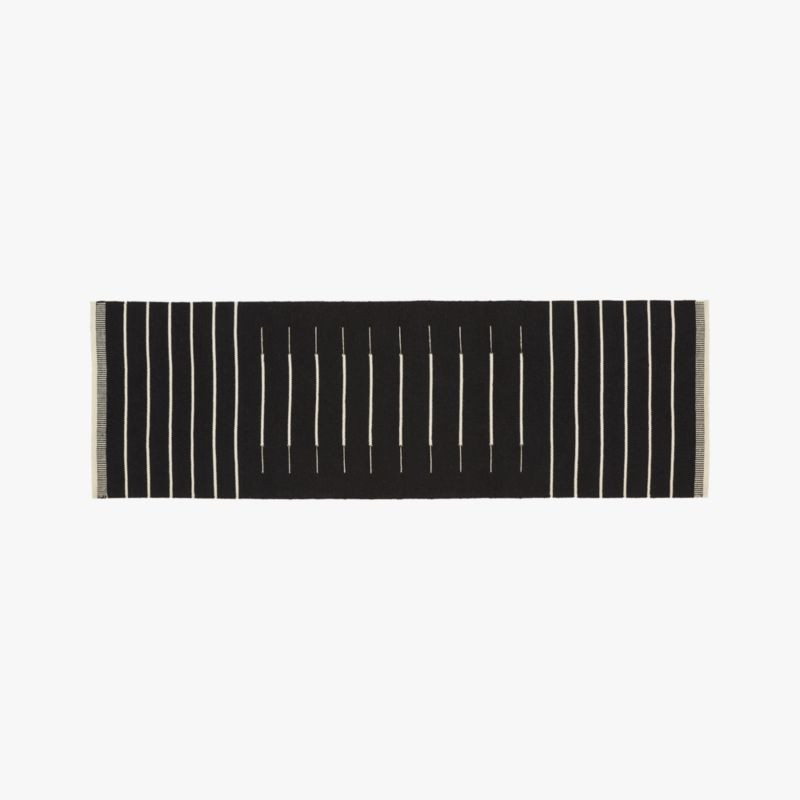 Black with White Stripe Runner 2.5'x8' + Reviews | CB2 | CB2