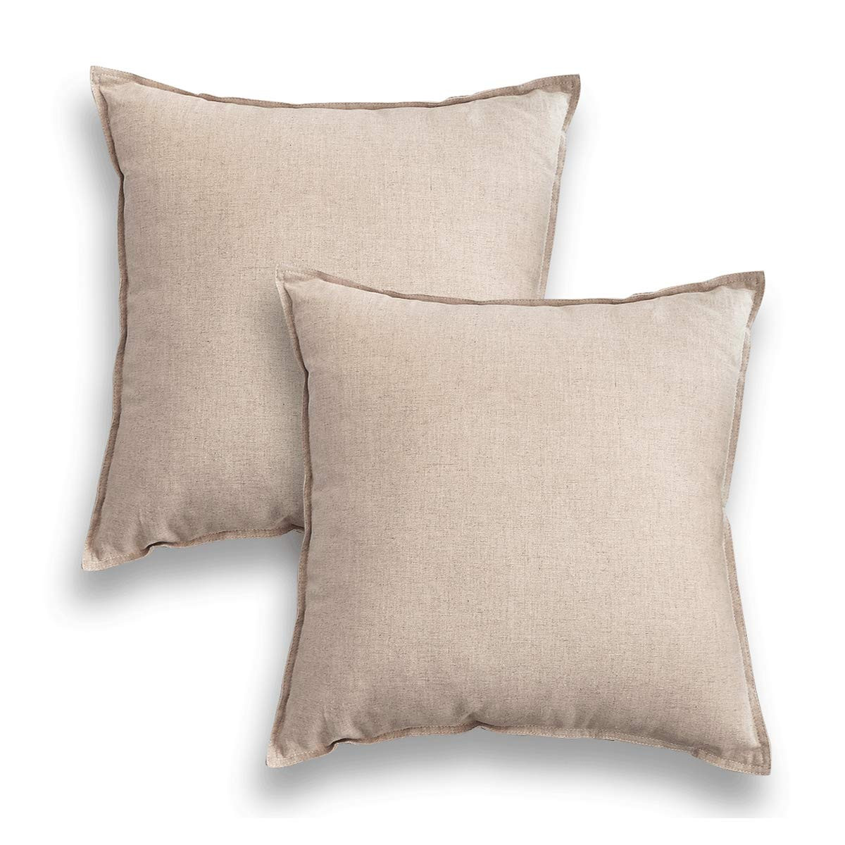 Jeanerlor Set of 2 Decorative Cotton Linen Couch 26"x26" Throw Pillow Case for Sofa Durable Class... | Amazon (US)