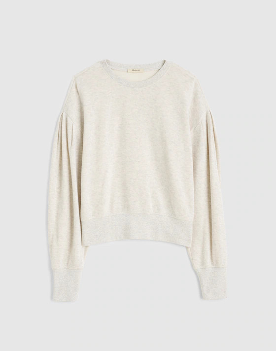 Double-Faced Puff-Sleeve Sweatshirt | Madewell | Madewell