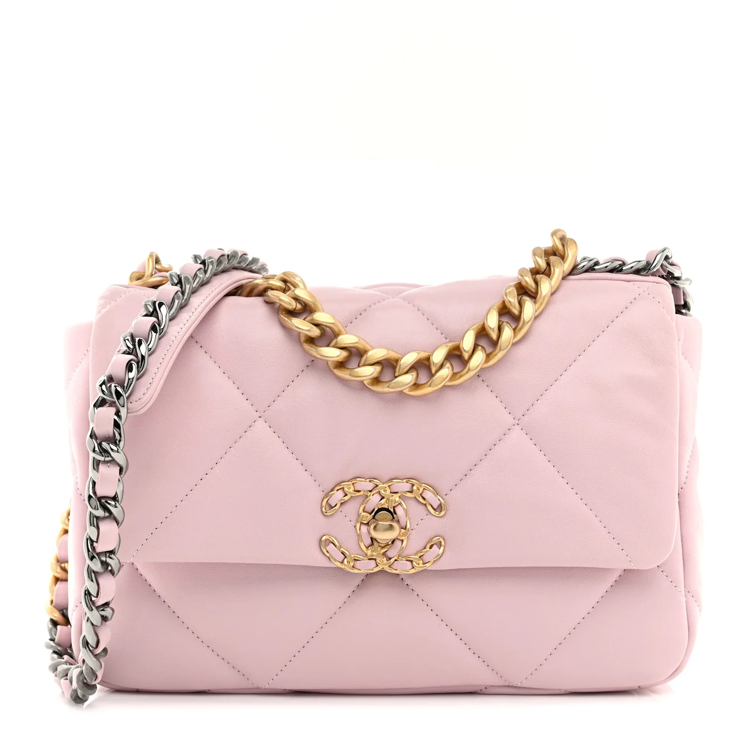 Lambskin Quilted Medium Chanel 19 Flap Light Pink | FASHIONPHILE (US)