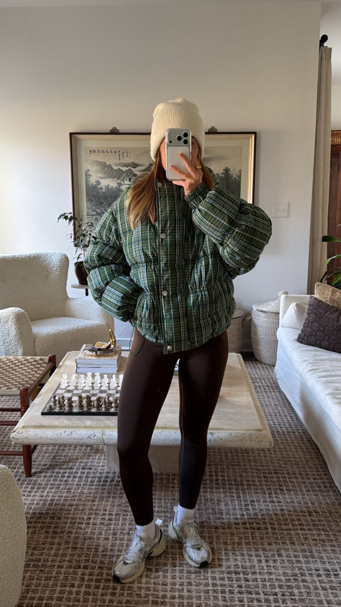 11/17/25 Chilly morning walk fit 🤎🍂
Bundled up and getting some fresh air before the day starts. Linking my Nike sneakers, Amazon crew socks, my brown corduroy Alo set, the warm + cozy Free People plaid puffer, and my Abercrombie fleece hat that’s been saving me on these cold mornings. The perfect layered walking outfit.

#LTKGiftGuide #LTKfitnessgoals #LTKActive