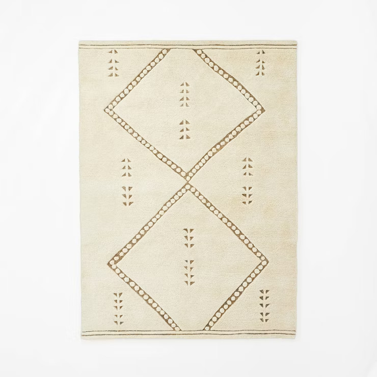 Cedar Hills Plush Geo Print Rug Cream - Threshold™ designed with Studio McGee | Target