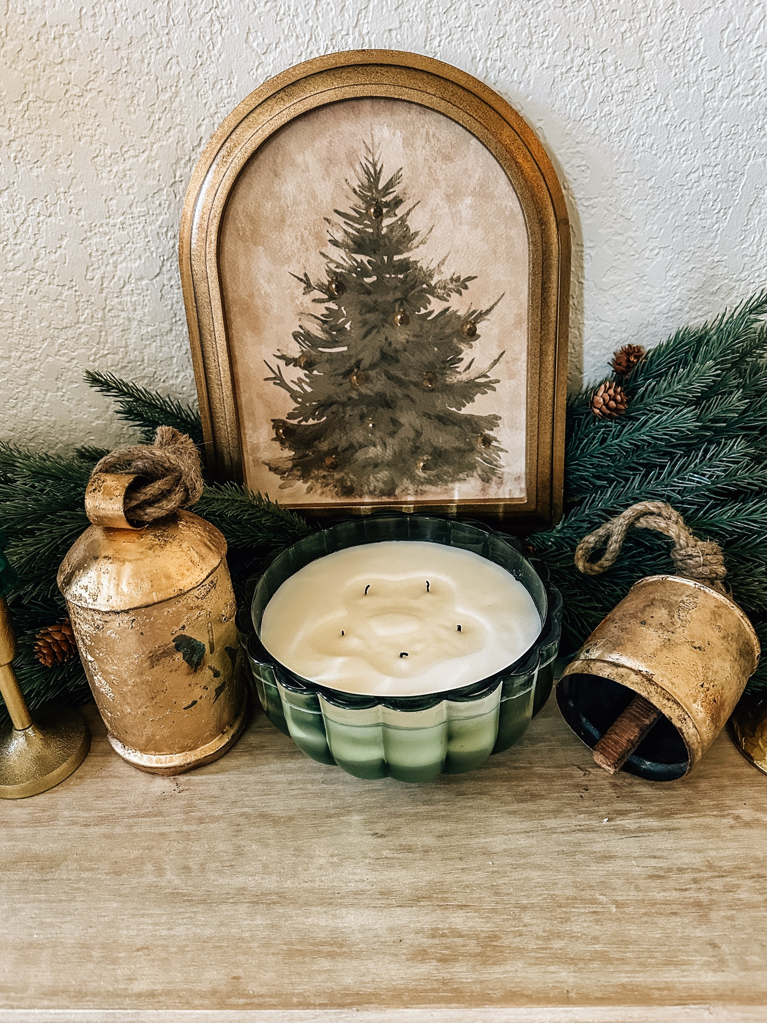 Cozy holiday vibes with this festive vignette ✨🕯️ I love bringing in warm tones, greenery, and vintage-inspired touches to make our home feel extra magical during the season. 🎄 Swipe up to shop similar holiday decor pieces! #HolidayHome #LTKHoliday #CozyChristmas

#LTKHome #LTKSeasonal #LTKHoliday