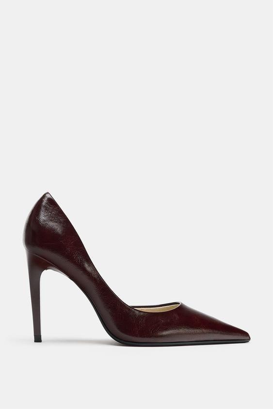 PATENT-EFFECT HEELED SHOES | Zara UK