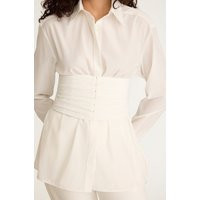 Corseted Button Down - Milk / 00 | Rebecca Taylor