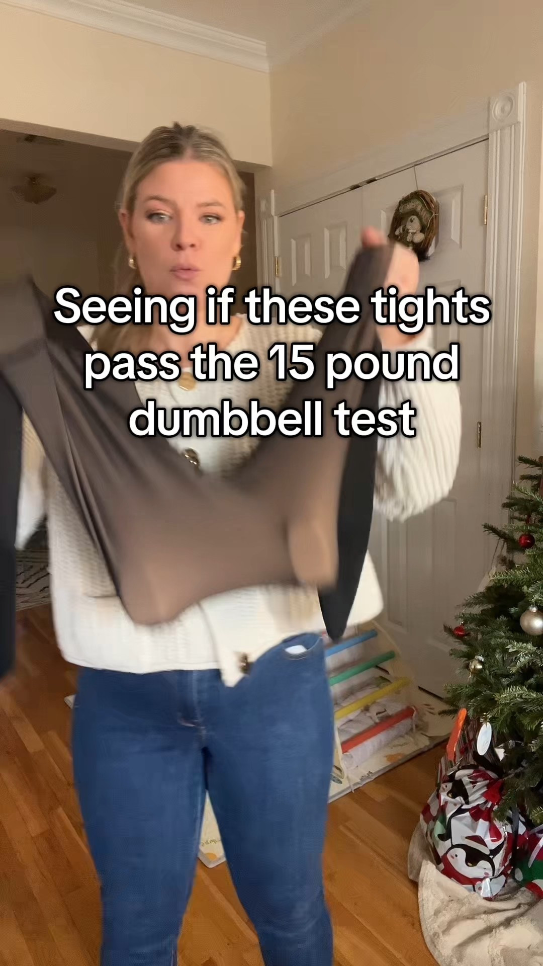 There tights are so sturdy they can hold up a 15 pound dumbbell!

#LTKSeasonal #LTKMidsize #LTKGiftGuide