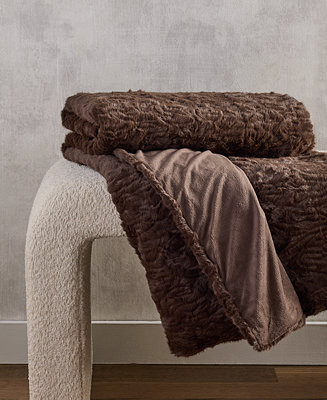 Sculpted Persian Faux Fur Throw, 50" x 60", Macy's Exclusive | Macy's