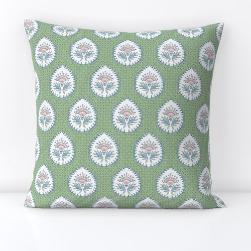 daphne-blue-ballet-slipper-and-and-medium-green Square Throw Pillow Cover
bydanika_herrick
 | Spoonflower