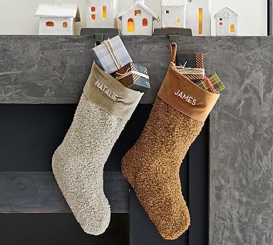 Cozy Teddy Faux Fur Personalized Stockings | Pottery Barn (US)