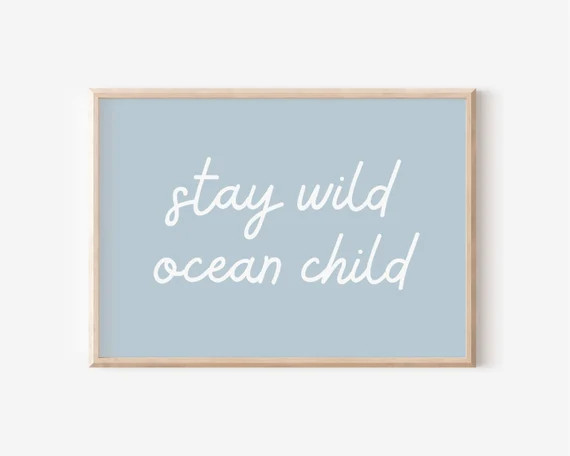 Stay Wild Ocean Child Downloadable Print Surf Nursery Decor | Etsy | Etsy (US)