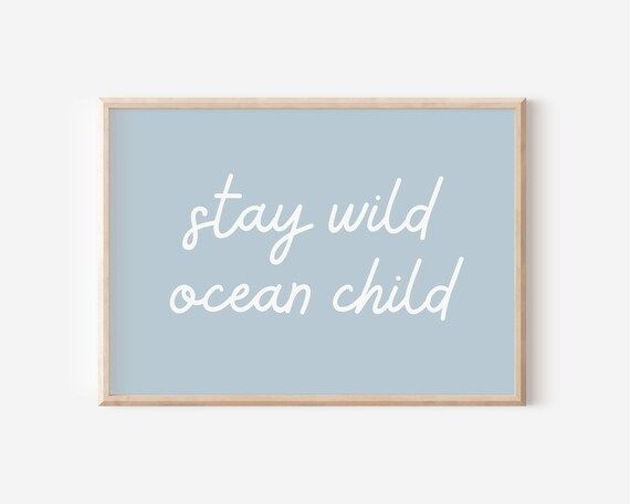 Stay Wild Ocean Child Downloadable Print Surf Nursery Decor | Etsy | Etsy (US)