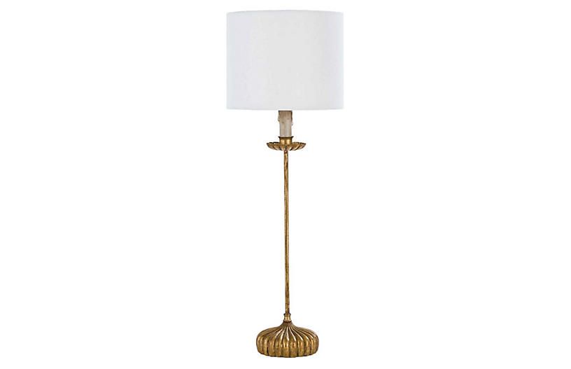 Clove Stem Buffet Lamp, Gold/White | One Kings Lane