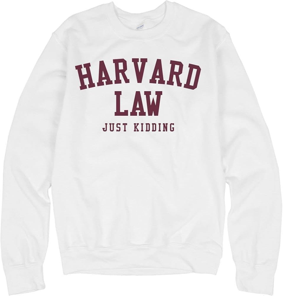 Harvard Law Just Kidding: Unisex Gildan Crewneck Sweatshirt | Amazon (US)