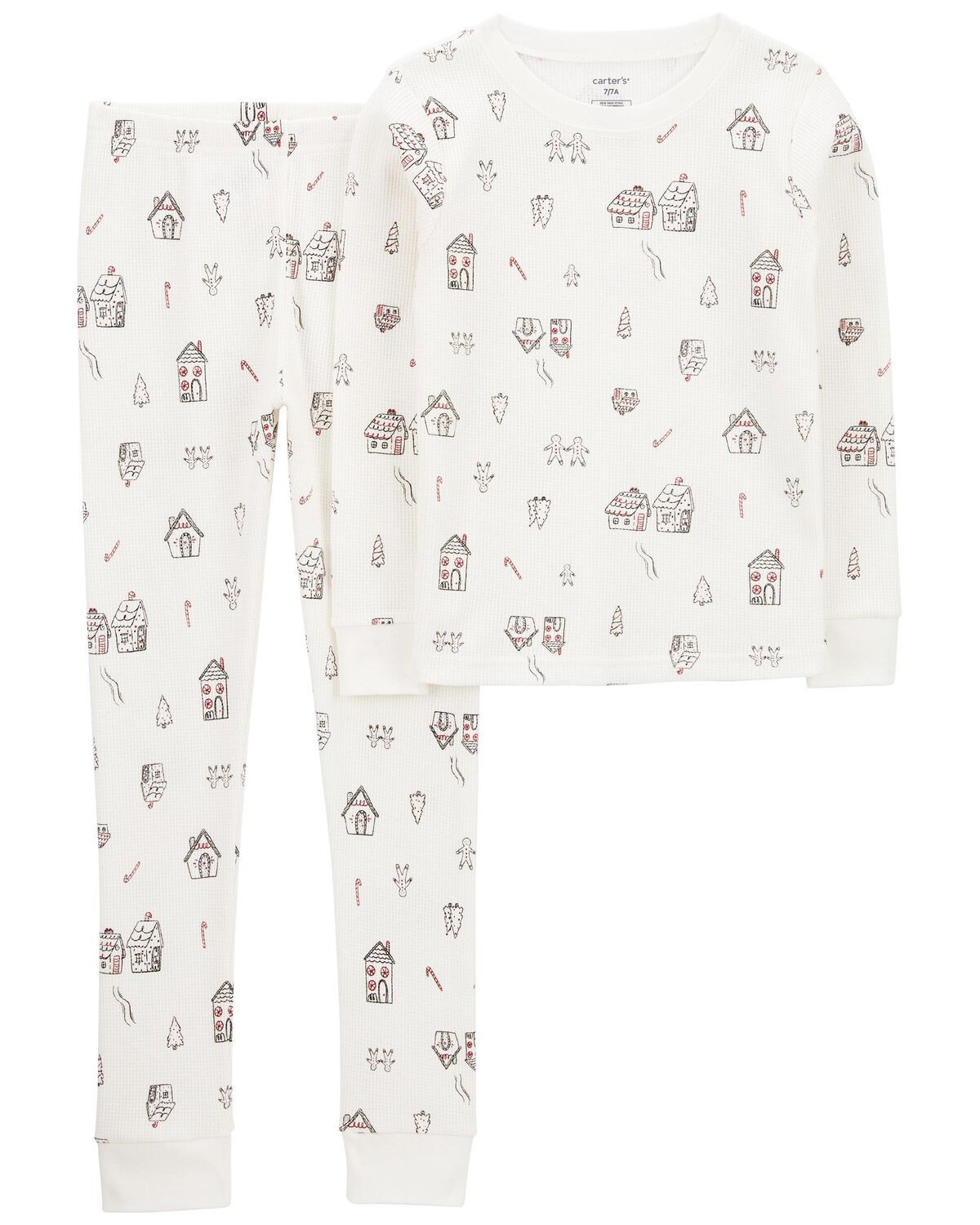 Ivory Kid 2-Piece Gingerbread Thermal Pajamas | carters.com | Carter's