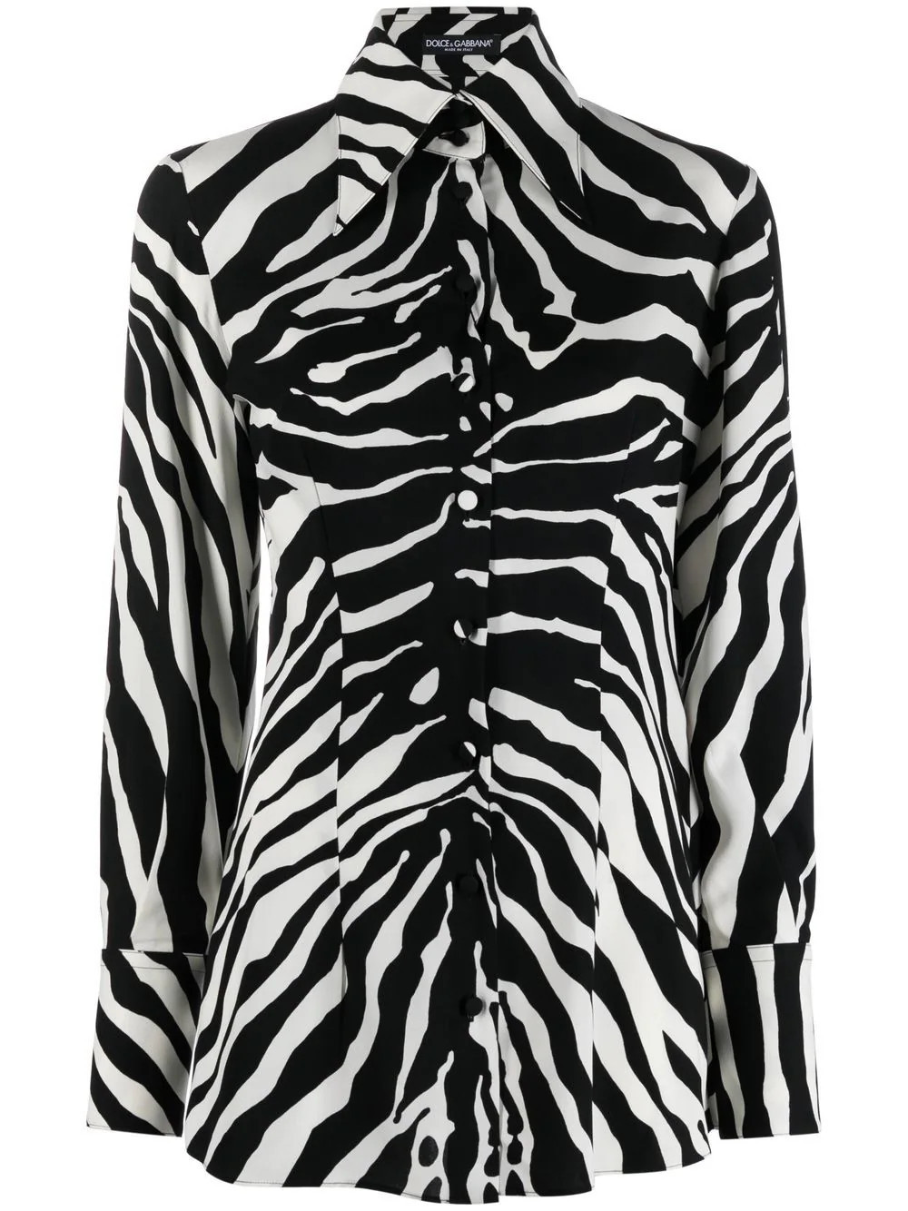 Dolce & Gabbana zebra-print silk shirt - Black | Farfetch Global