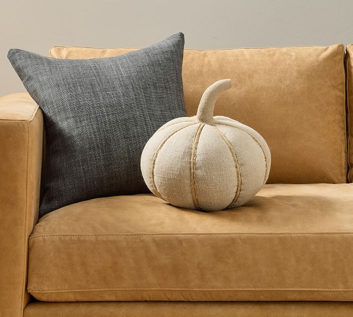 Shimmer Pumpkin Shaped Pillow | Pottery Barn (US)