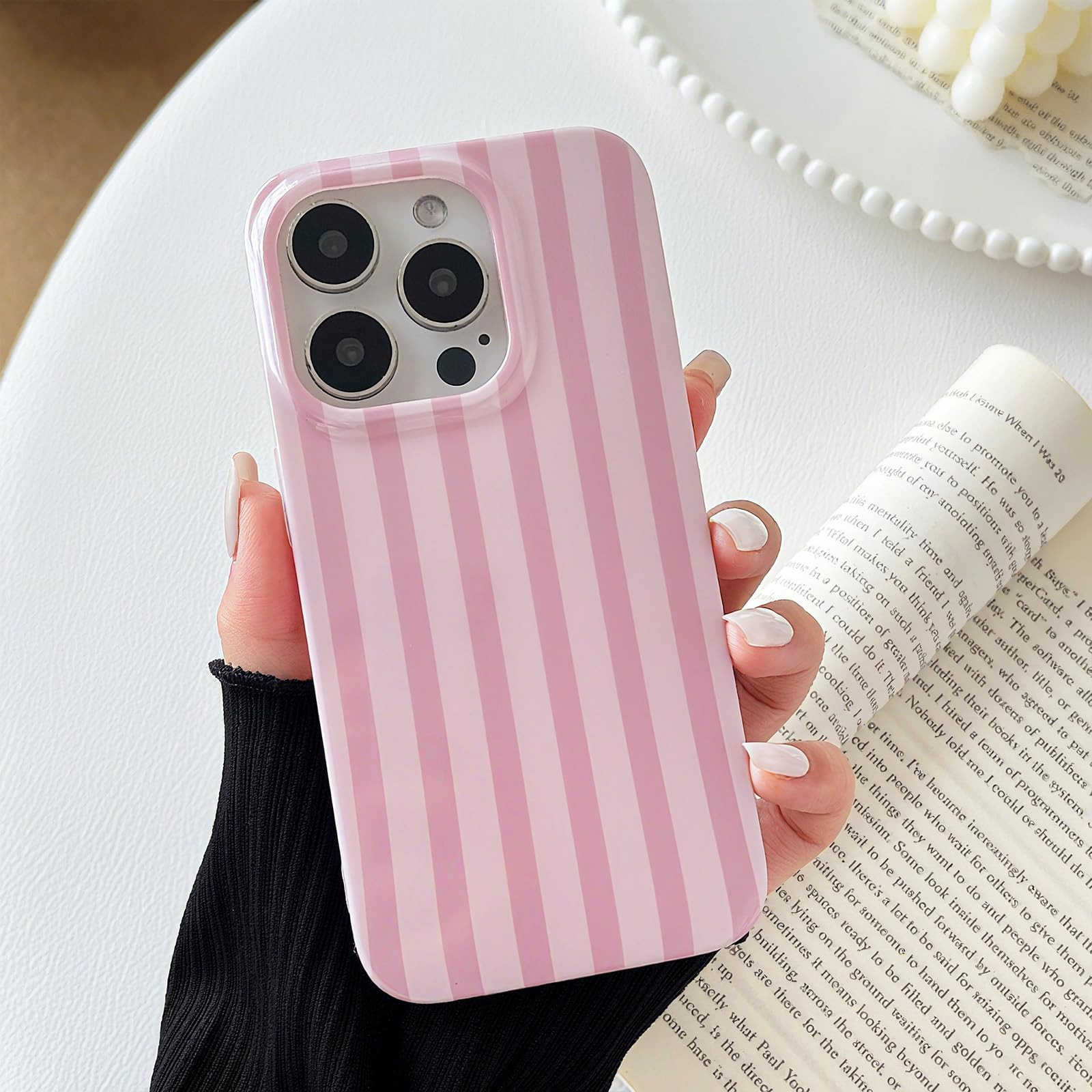 ZTOFERA for iPhone 14 Plus/15 Plus Case with Geometric Vertical Stripes,Cute Fashion Simple Line ... | Amazon (US)