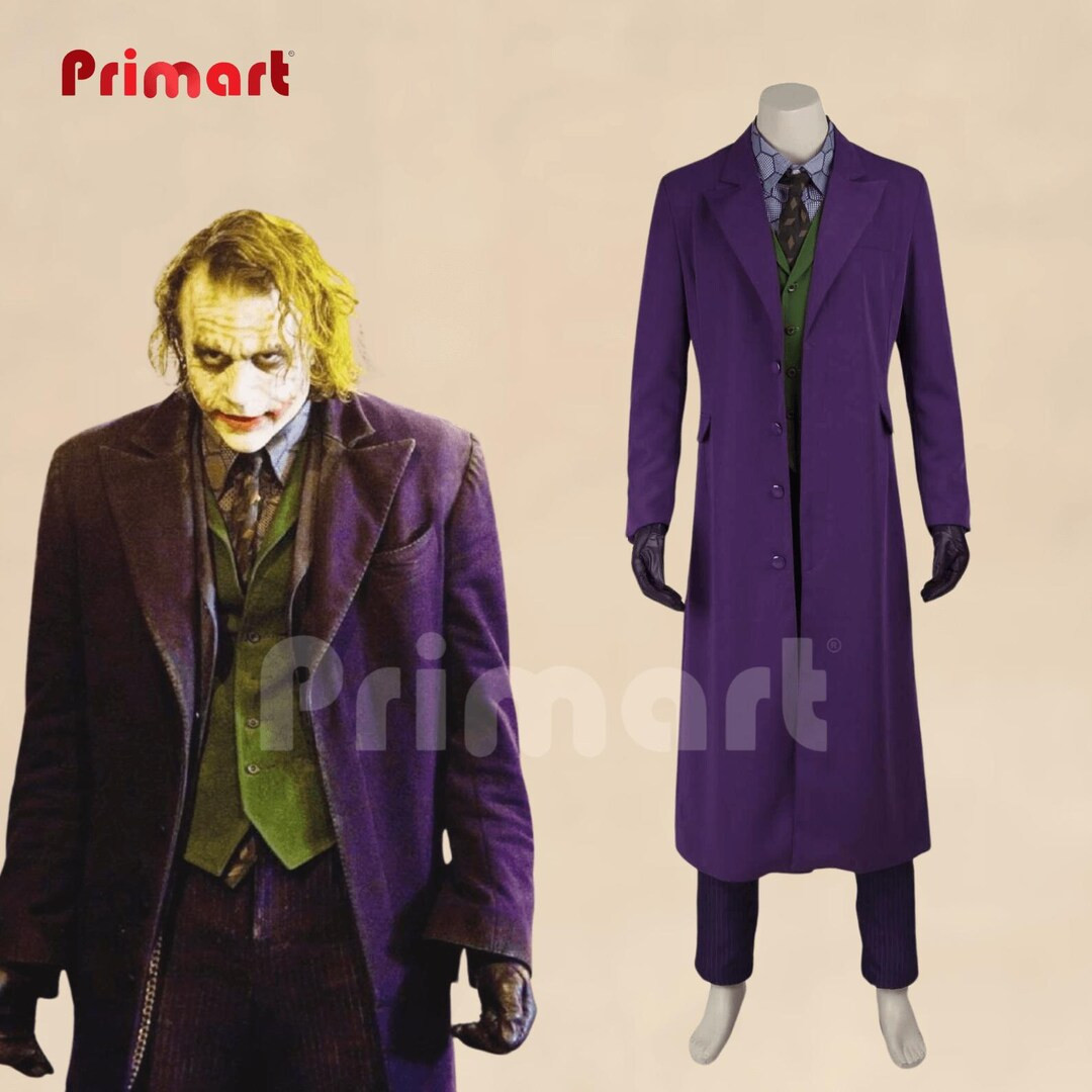 Dark Knight Joker Costume, Heath Ledger Purple Coat, Halloween Villain Cosplay, Custom Joker Outf... | Etsy (US)