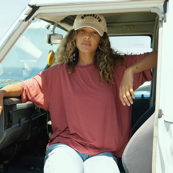 Perfect Oversized Bamboo Tee, Scarlet | Albion Fit