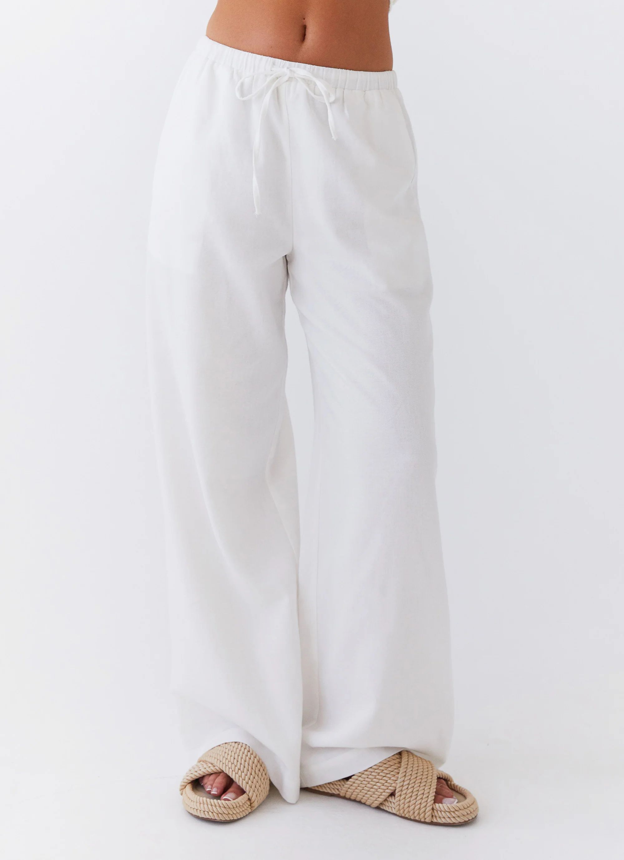 Fresh Face Linen Pants - White | Peppermayo (Global)