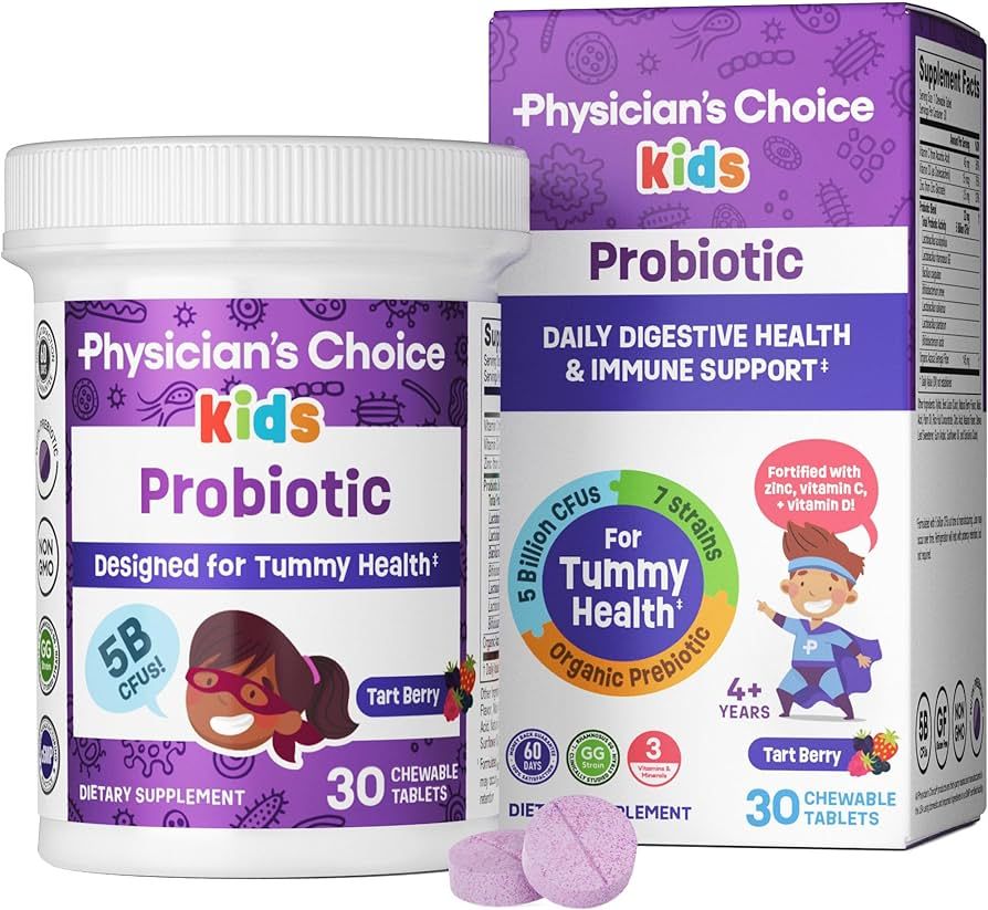 Physician's CHOICE Probiotics for Kids - 7 Diverse Strains, Organic Prebiotics, Vitamins & Minera... | Amazon (US)
