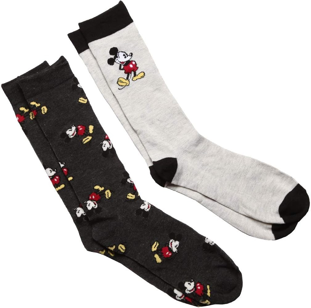 Disney Mickey Mouse Men's 2 Pack Crew Socks | Amazon (US)